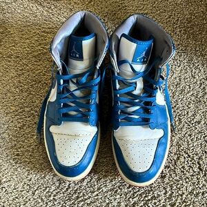 DS RARE 2013 NIKE AIR JORDAN RETRO 1 MID TRUE BLUE BASKETBALL SZ MENS 11.5